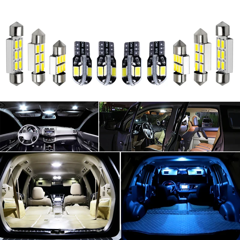 8X Žiadna Chyba Biele LED Interiéru Vozidla Žiarovky Balík Kit Pre 2006- 2017 2018 2019 2020 Toyota RAV4 RAV-4 LED Osvetlenie Interiéru