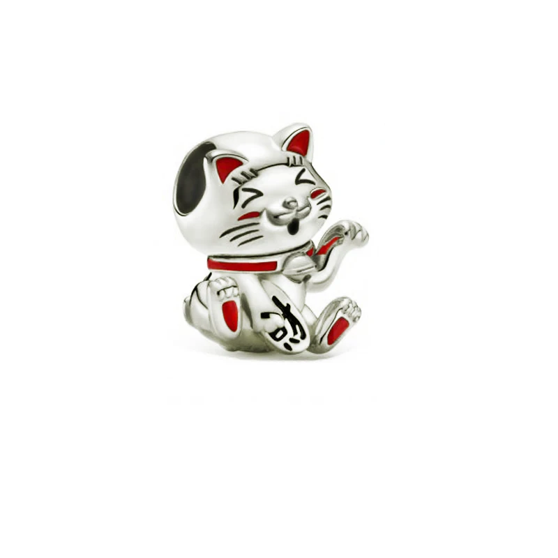 925 Sterling Silver Guľôčok Nového Hot Predaj Roztomilý Šťastné Mačky, Prívesky Fit Pôvodné Pandora Náramky Ženy DIY Narodeniny Šperky, Darčeky