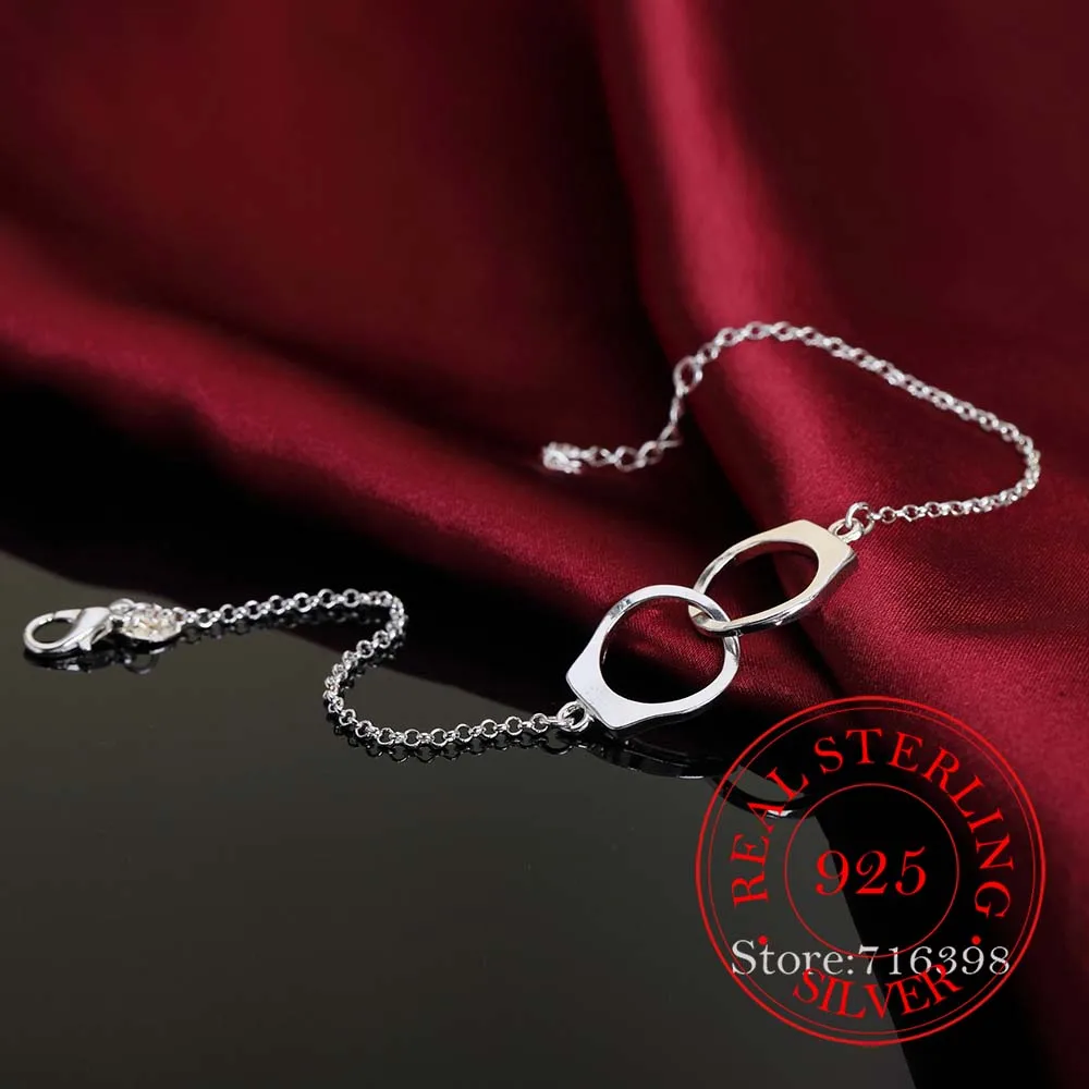 925 Sterling Silver Náramok kórejský putami na rukách Tvarované Kúzlo Náramky & Bangles Reťaze Pre Mužov a Ženy, Jemné Šperky Strany Darček