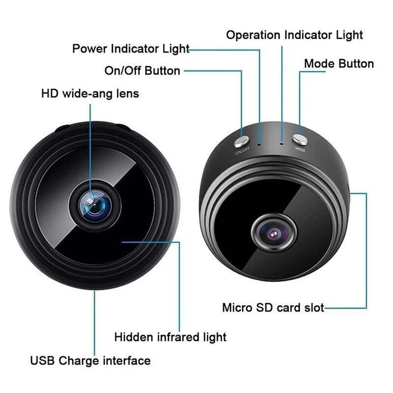A9 1080P Wifi Mini Magnetické Fotoaparát P2P Nočné Videnie Bezpečnostný Dohľad Skrytá Kamera, Bezdrôtové Diaľkové APP IP Domov DVR Kameru