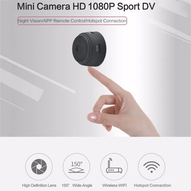 A9 Mini Kamera 2.4 G Wireless Wifi 1080P HD Nočné Videnie Kamery Domáce Bezpečnostné Kamery, APP Remote Monitor