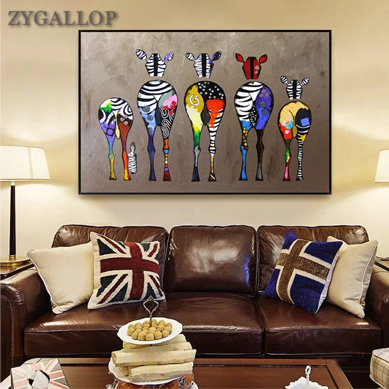Abstrakt Zebra Plátno Farebné Maľby Zvierat Wall Art Miestnosti Dekorácie Plagáty a vzory, Zvieracie Obrázky Na Steny v Obývacej Izbe