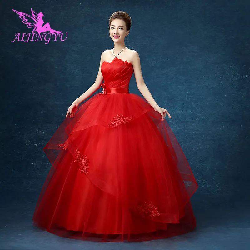 AIJINGYU červené šaty veľa luxusné 2021 svadobné šaty WK776