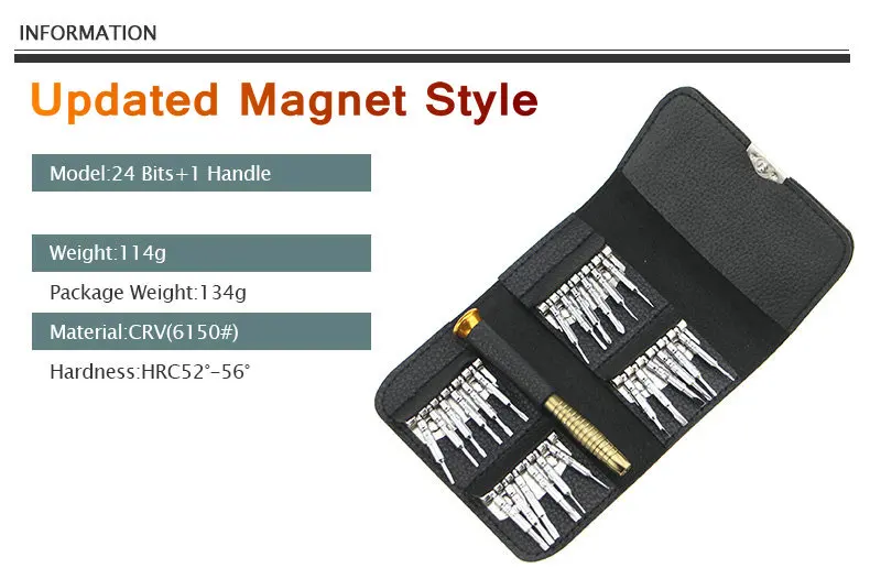 Aktualizované 25 v 1 Magnet Skrutkovača Nastavte Oprava ručného Náradia Kit Pre iPhone 5 5 6 Mobil Tablet PC Okuliare, Hodinky Prenosné Peňaženky