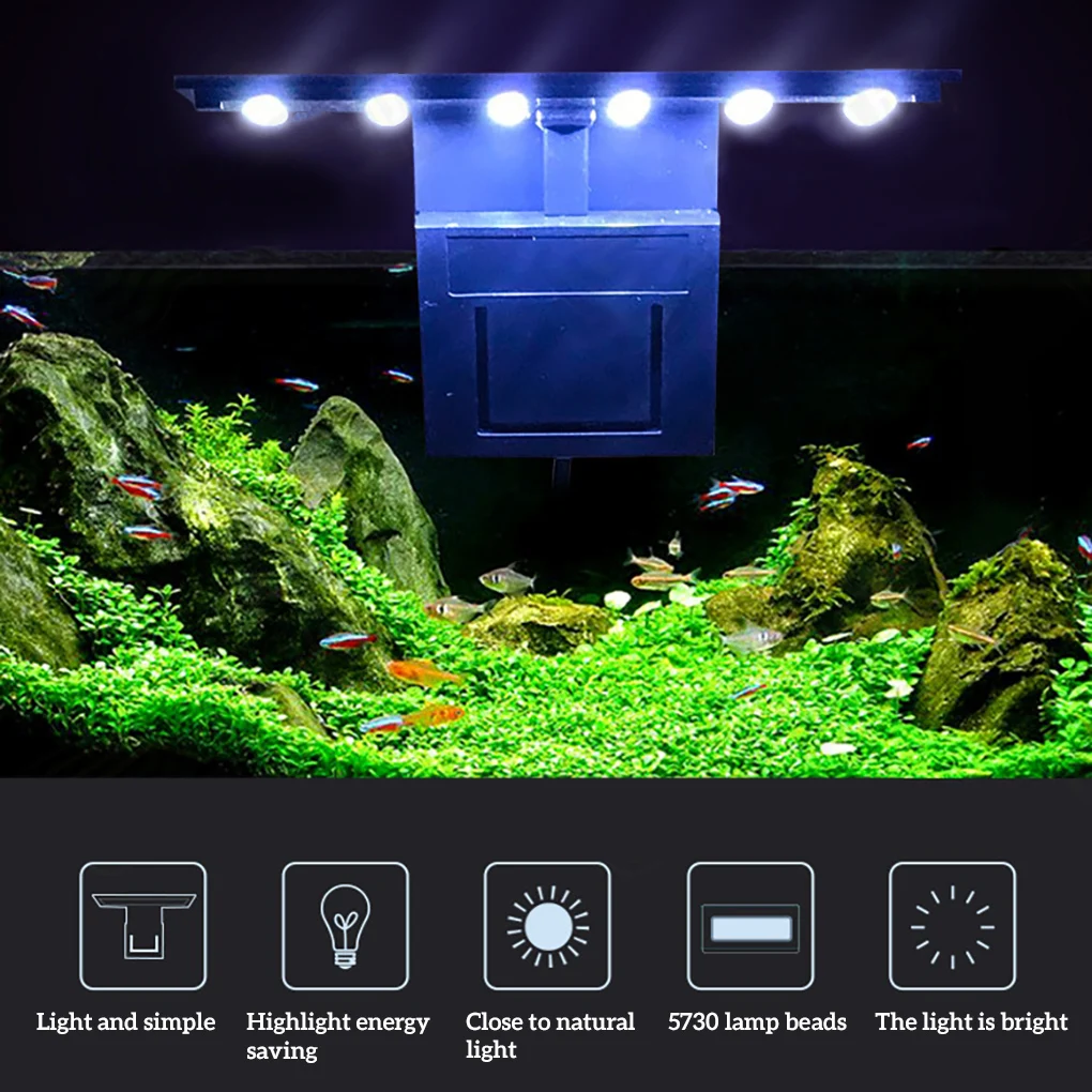 Akvárium LED Svetlo, Nádrž na Vodu, Osvetlenie Stánku Vodných Rastlín Rastú Dekorácie Clip-On Lampa Vodných Rastlín Osvetlenie Vodotesné Svietidlo
