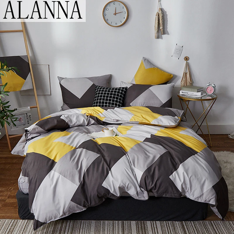 Alanna HD-VŠETKY módy posteľná bielizeň nastaviť Čistej bavlny A/B obojstranný vzor Jednoduchosť Posteľ list, deka kryt obliečka na vankúš 4-7pcs