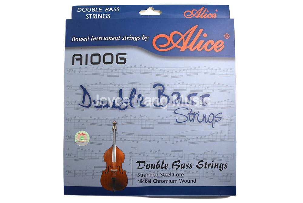 Alice A1006 Vzpriamenej Basové Struny Double Bass Strings 1st-4th/5th Plietol Vysoko Uhlíkovej Ocele Core Niklu, Chrómu Rany Reťazce