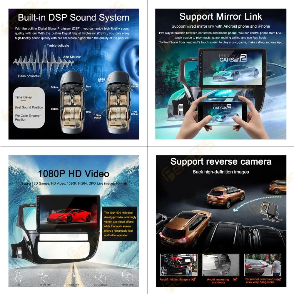 Android 10.0 px5 DSP Carplay Auto multimediálne IPS displej Nie DVD Prehrávač Rádia Pre Mitsubishi Outlander 2013 - 2018 GPS Navigácie