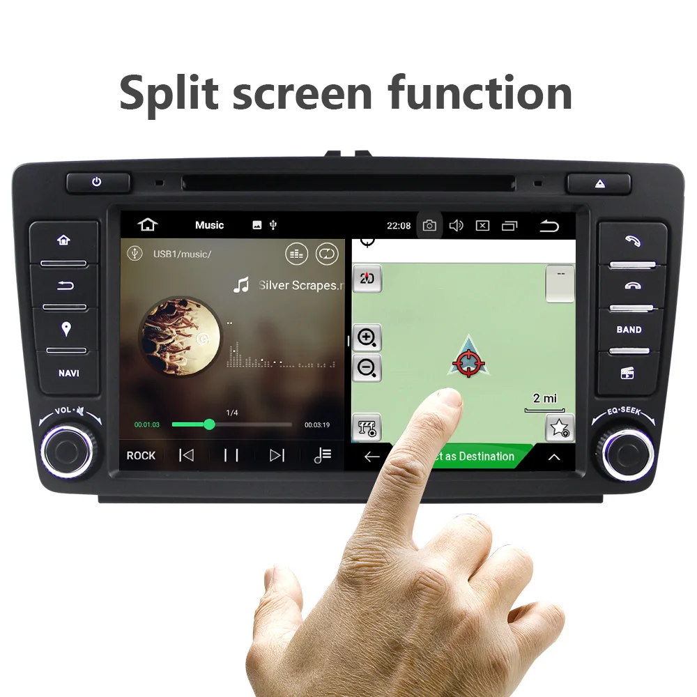 Android 10 autorádio DVD Pre Škoda Octavia A7 2009-Multimediálne Video Prehrávač, 8 palcový Displej Navigácie GPS Carplay USB, 2 Din
