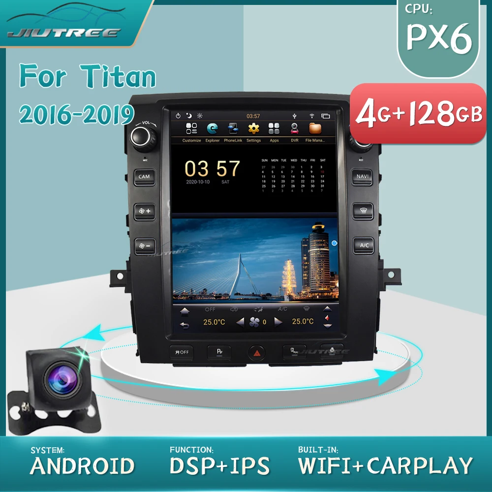 Android PX6 Car Audio Stereo Pre Nissan Titan 2016-2019 2din Dotykový Displej Auto MP4 Prehrávač Multimediálnych súborov AutoRadio navigáciu, Fotoaparát