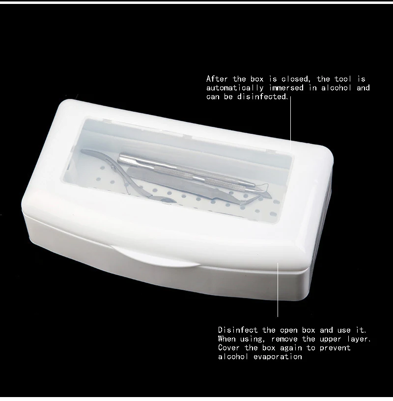 ANGNYA Pro Sterilizáciu Zásobník Sterilizátor Nail Art Dezinfekcia Box pre Oceľovou Nipper Pinzety Zariadenia Cleaner Skladovanie Nástroje