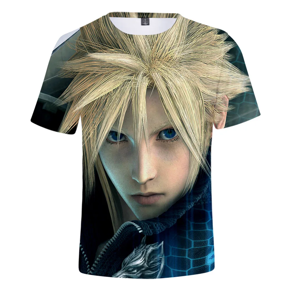 Anime Final Fantasy 7 3D T Shirt Ženy Muži Letné Módy Krátke Vtipné Tričko Grafické Tees Streetwear Cosplay Kostým