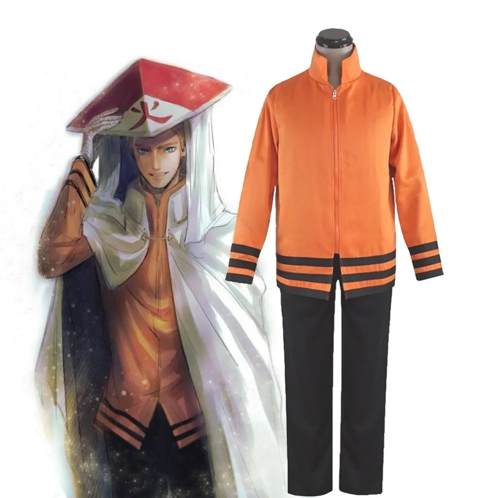 Anime Naruto Uzumaki Naruto Cosplay Kostým Športové Mikina S Kapucňou Siedmeho Hokage Plný Nastaviť Jednotné Halloween Výkon Nosiť Parochňu