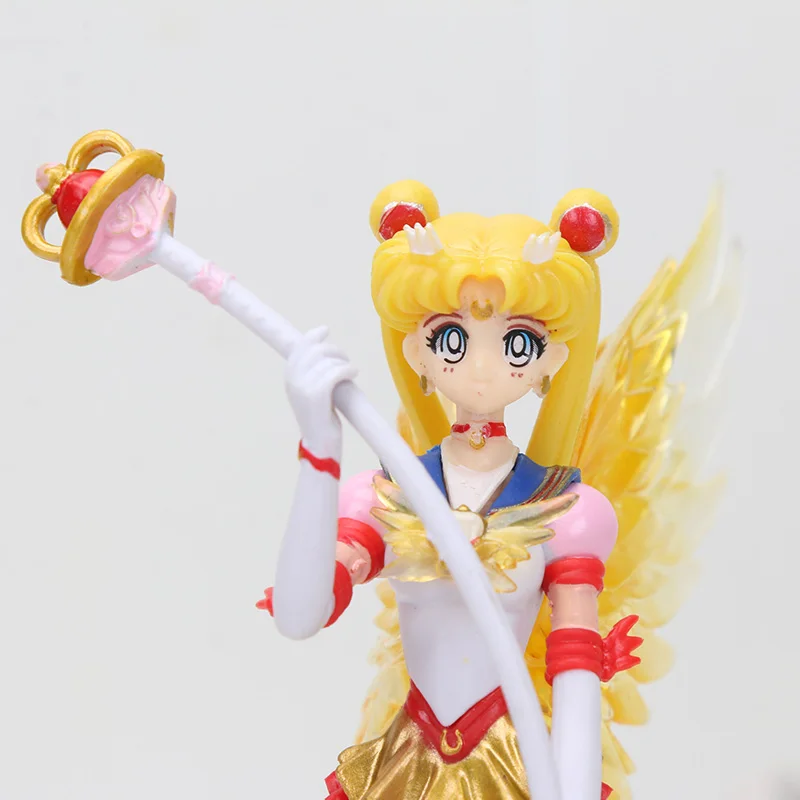 Anime Super Sailor Moon obrázok hračky Tsukino Usagi PVC Akcie Obrázok Krídla Cake Decoration Zber Model Hračka Bábika