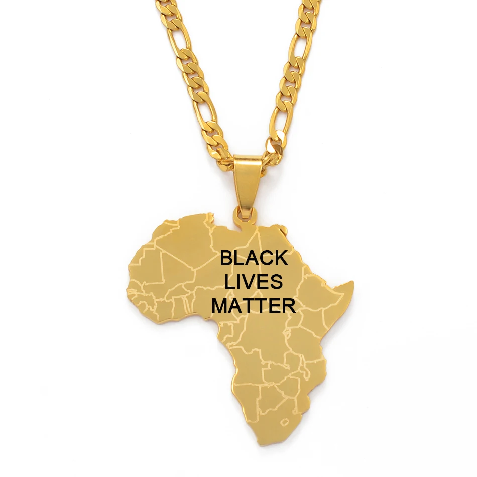 Anniyo Afrika Mapa Prívesok Náhrdelníky Ženy Muži Black Žije Ohľadu Na To, Afriky Šperky