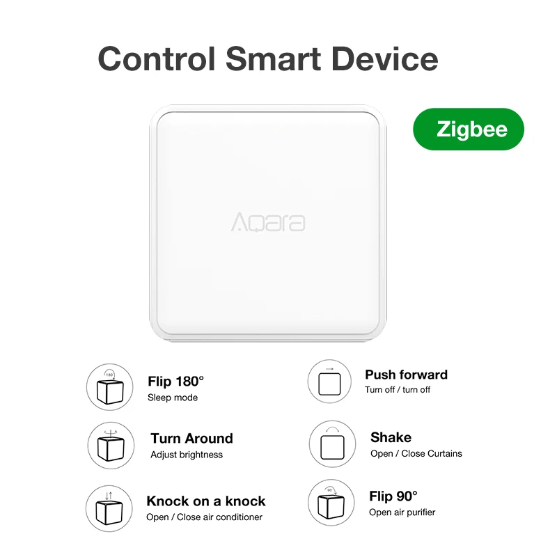 Aqara Magic Cube Radič Zigbee Verzia Šesť Akcie Diaľkové Ovládanie Inteligentných Domov Zariadenie Pracovať Pre Xiao Mi Aqara Bránou Hub