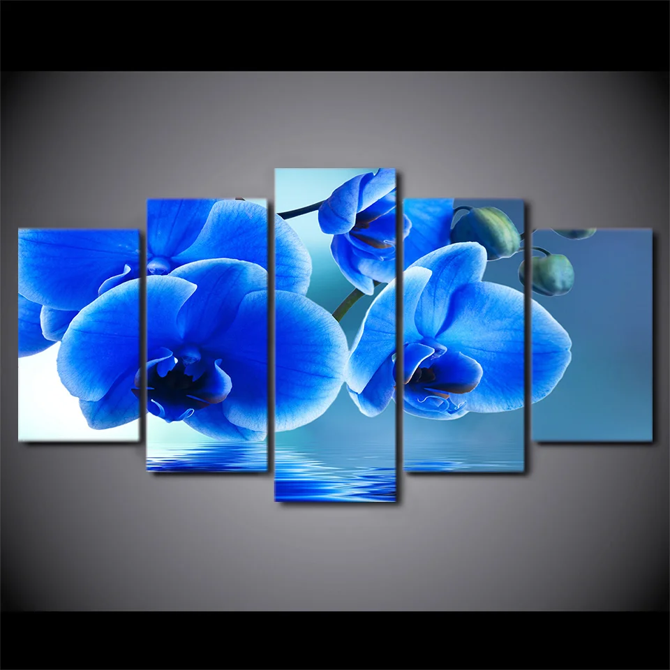 ArtSailing HD Vytlačené Modrá orchidea, kvety Skupiny Maľovanie na Plátno Tlačiť izba domáce dekorácie tlače, plagát, obraz na plátne ny-094