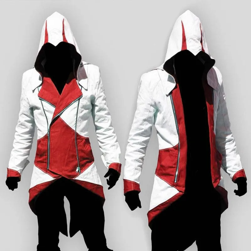Assassins Creed Cosplay Kostým Dospelých Mužov Halloween Party Kostým Vrah Creed Streetwear Bunda S Kapucňou, Outwear Coats Plus Veľkosť