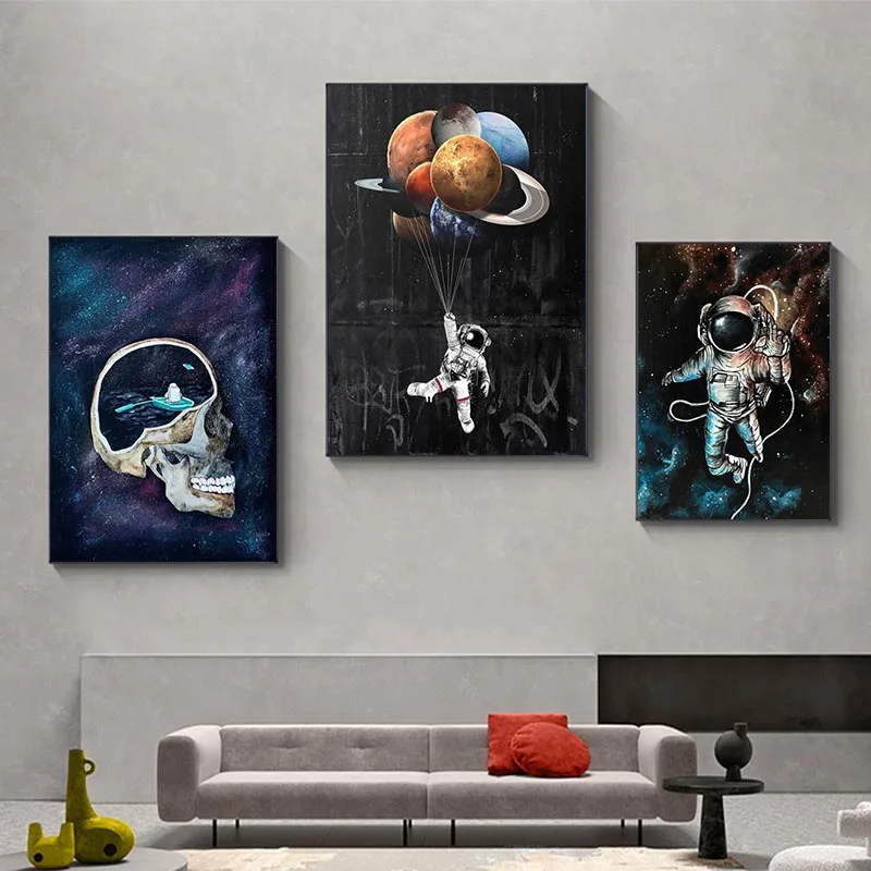 Astronaut Priestor Sníva Hviezdy Limit Olej, Maliarske Plátna obrazov na Stenu pre Obývacej Izbe Plagáty a Vytlačí Domova