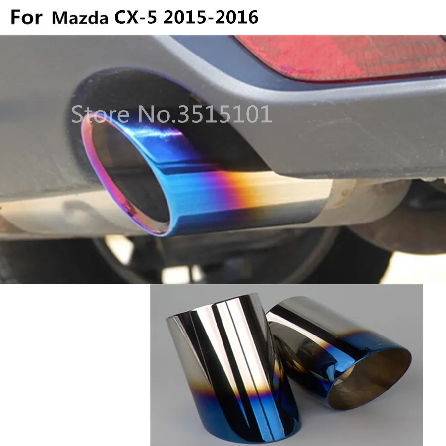 Auto kryt šál mimo konci potrubia venovať nerezová oceľ výfukové tip chvost zásuvky 2ks Pre Mazda CX-5 CX5 2013 2016