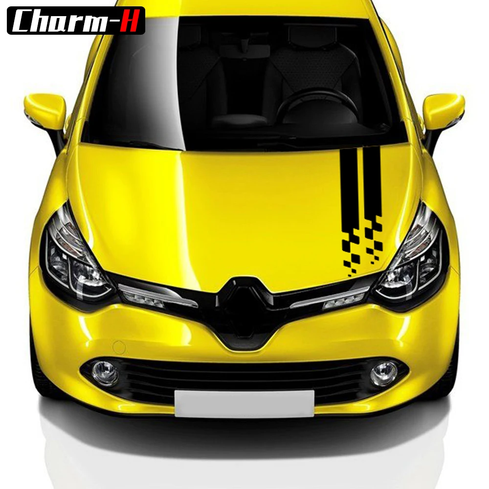 Auto Styling Kryt Kapoty Kapotu Pruhy Vinylové Nálepky-Nálepky Na Renault Clio RS Areáli Megane 2 3 Twingo Sandero Príslušenstvo