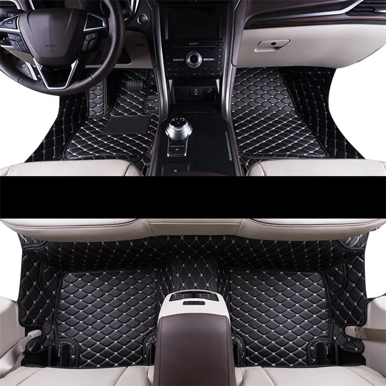 Auto styling príslušenstvo odolné luxusné vlákna, kožené auto podlahové rohože pre ford mondeo fusion mk4 mk5 2007-2020