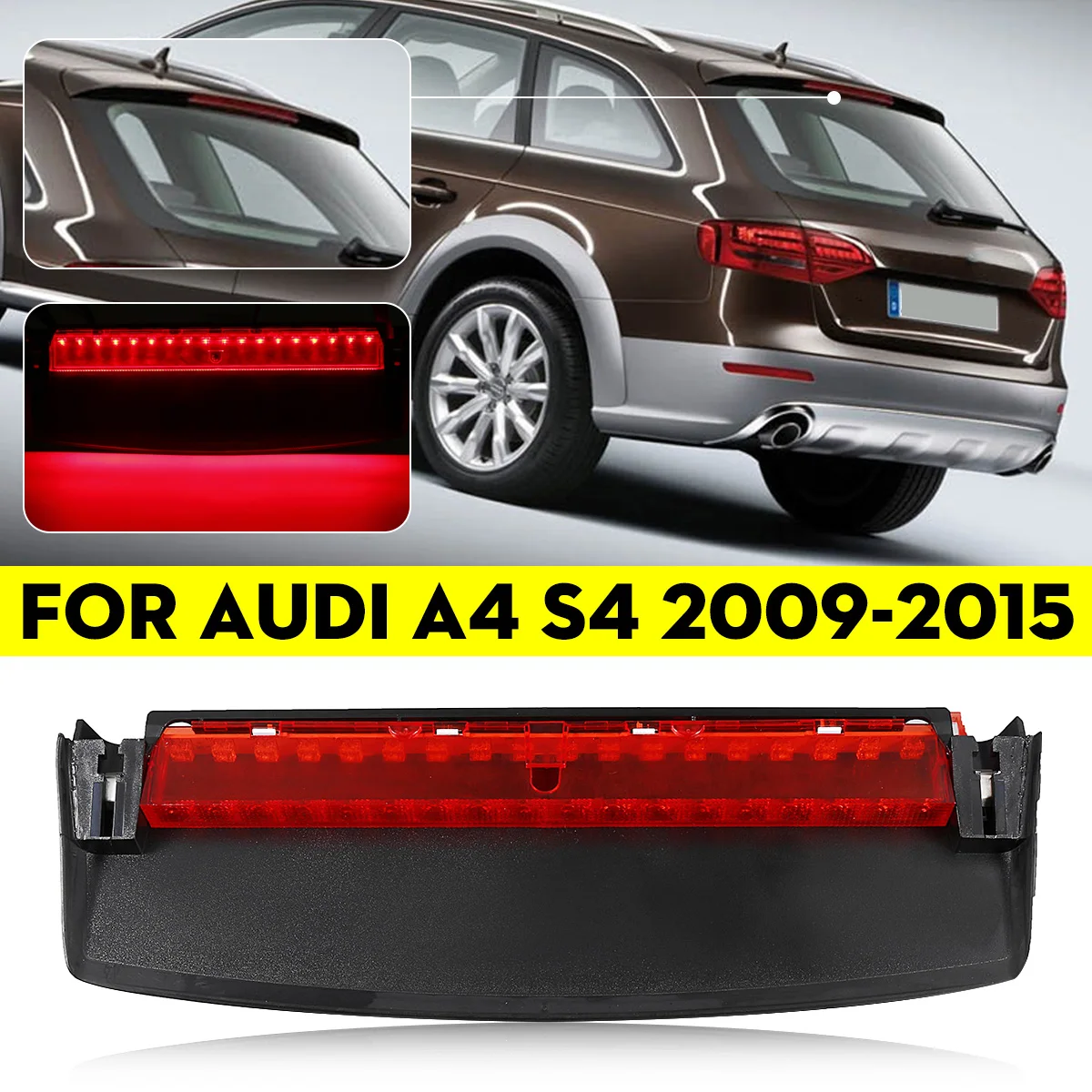 Auto Zadné LED Tretej Vysoký Mount Brzda Stop Svetlá na Čítanie Upozorniť Zase Signálu Pre Audi A4 Quattro S4 2009 2010 2011 2012 2013