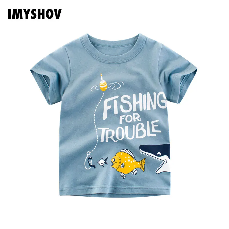 Baby Boy Shark T-shirt Bavlna Chlapci T Shirt Deti Deti Tshirt Batoľa Dievča Tee Košele Letné Oblečenie Pre Dievčatá, Topy, Tričká 7T