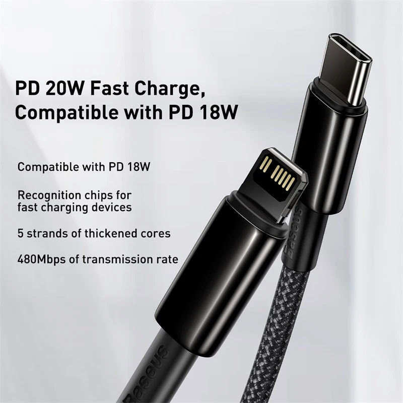 Baseus USB 20W C Kábel pre iPhone 11 8 XR PD Rýchle Nabitie pre iPhone 12 SE USB Typu C Kábel Rýchle Nabíjanie Kábel pre Macbook