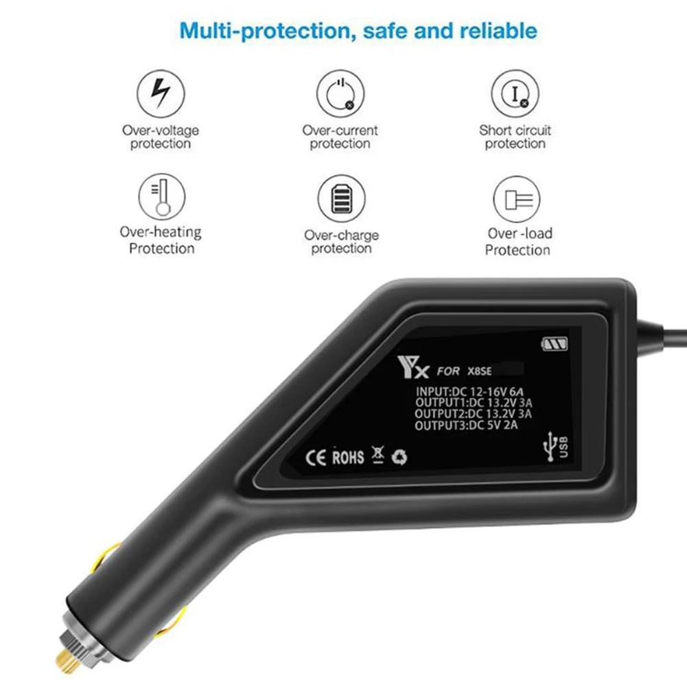 Batéria Diaľkového Ovládania Auto Nabíjačka, USB Nabíjanie Adaptér Pre XIAO FIMI X8SE Drone Nabíjačka do Auta Pre FIMI X8SE