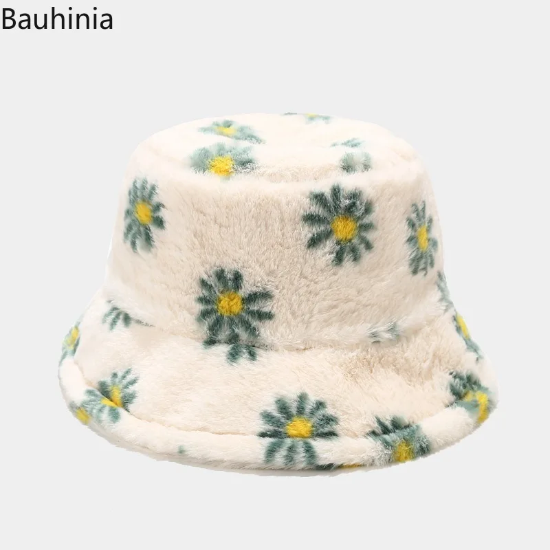 Bauhinia Clonu Daisy Vedierko Hat Zimné Ženy Ploché Slnečné Klobúk Vetru A Teplé Reverzibilné Rybár Vedro Spp