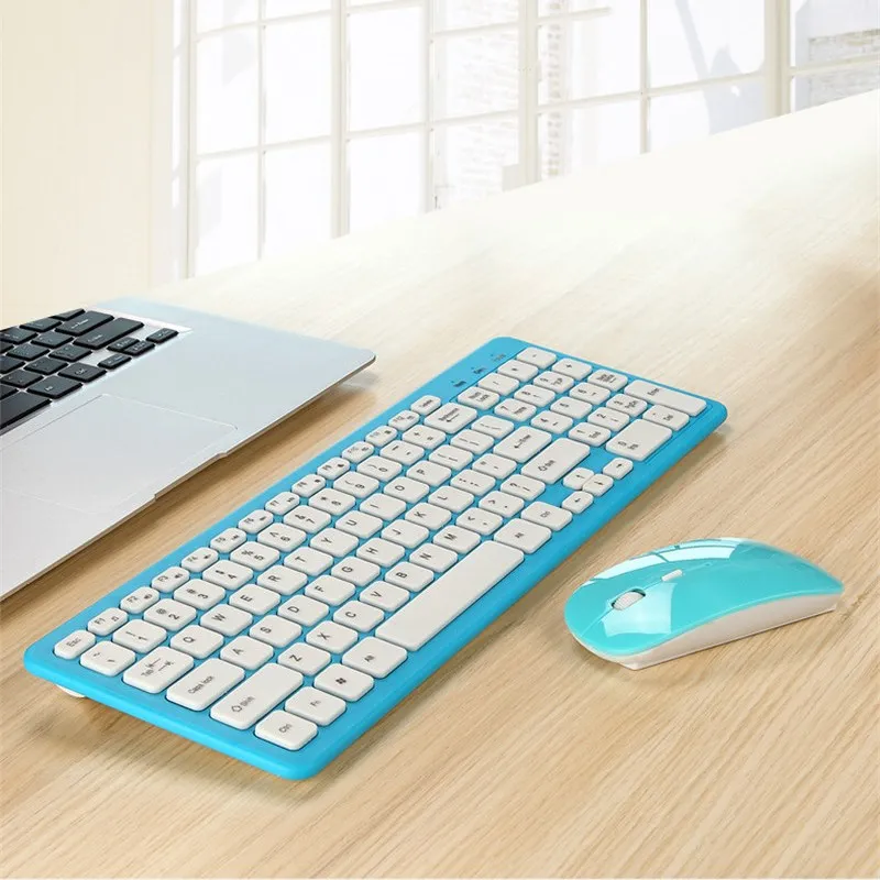 Bezdrôtové klávesnice, myši combo sada ružová modrá čierna biela číselné tlačidlo Pre Multimediálne Tablet Notebook Mac POČÍTAČ, TV Úrad nové