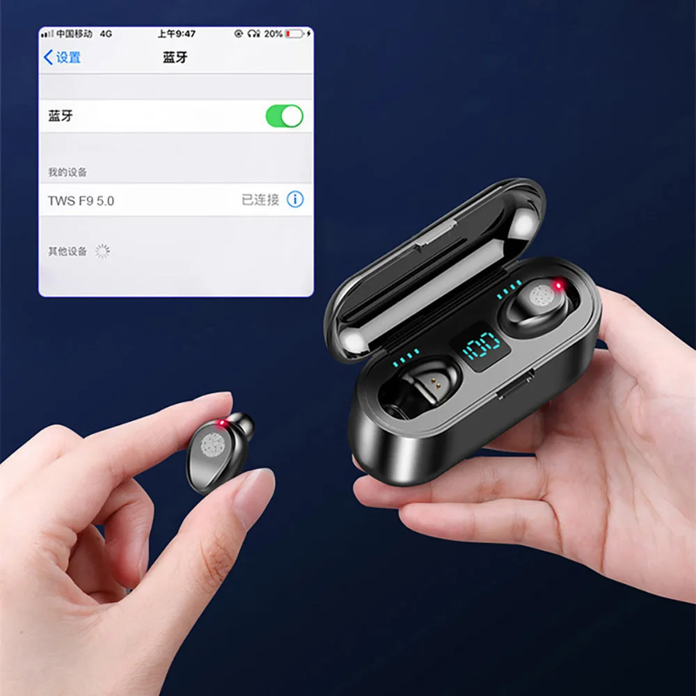 Bezdrôtové Slúchadlá TWS 5.0 Bluetooth Slúchadlá HiFi Stereo Slúchadlá Slúchadlá Nepremokavé Športové Slúchadlá Plnenie Pole LED Displej