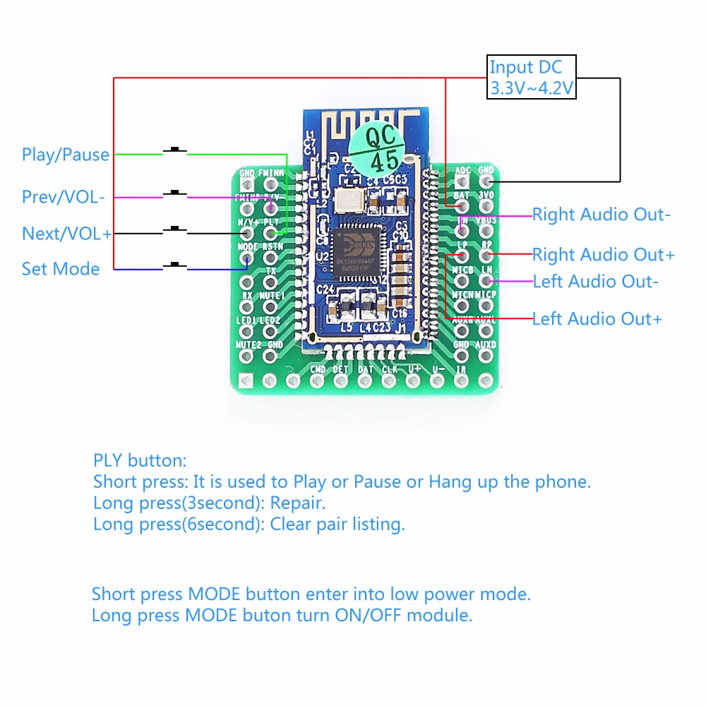 Bezdrôtový Bluetooth Dekodér Rada 5.0 Podporu AUX Audio Prijímač, Modul