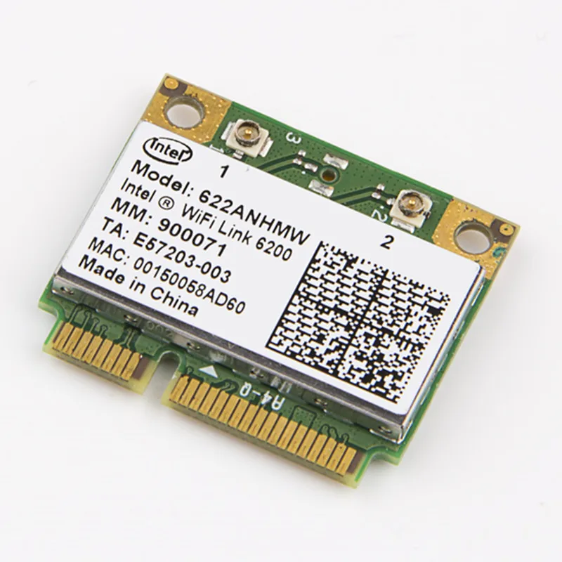 Bezdrôtový Wi-Fi Karta s Intel Centrino Advanced-N 6200 622ANHMW s Mini PCI-E 300Mbps 802.11 AGN dual band 2.4 G/5 GHZ