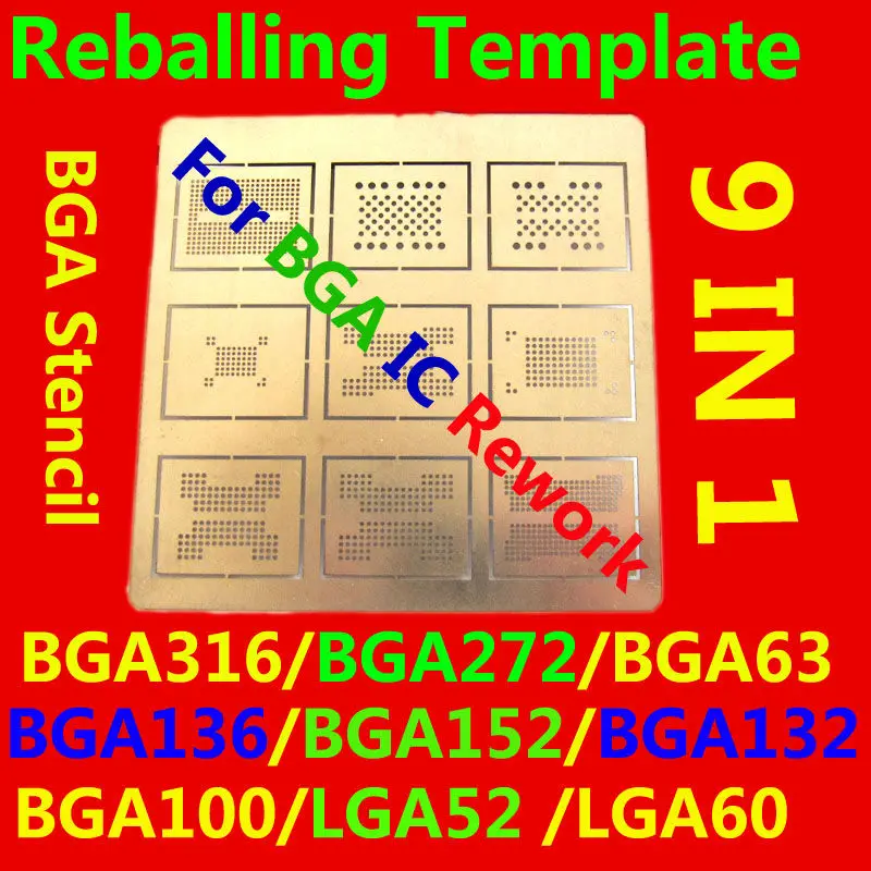 BGA /LGA Reballing Šablónu /Template,BGA IC Reball pre BGA316/BGA272/BGA63/BGA136/BGA152/BGA132/BGA100/LGA52/LGA60, BGA Prepracovať
