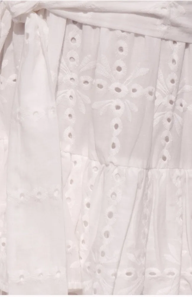 Biela Výšivka Bavlna letné šaty žien 2020 sexy tvaru duté z plážové šaty, krátky rukáv mini vestidos bežné Sundress