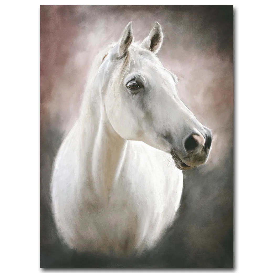Biely Kôň Voľne Žijúcich Zvierat Minimalizmus Umenie Plagátu Plátno Na Maľovanie Na Stenu A4 Obrázok Tlače Moderných Domov Obývacej Miestnosti Dekorácie