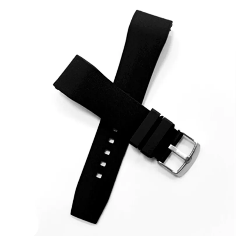 Black Nových 23 mm Gumy Vodotesné Hodinky Remienok Kapela Watchband Pre San--tos 100 sledovať repalce