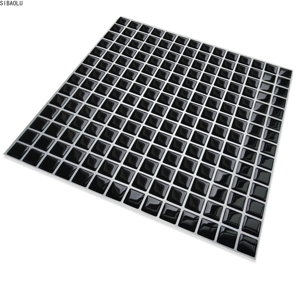 Black Samolepiace Vinylové Nepremokavé Mozaiky kúpeľňa kuchyňa 3D Olúpeme a lepiť Obklady na Stenu-Nálepky