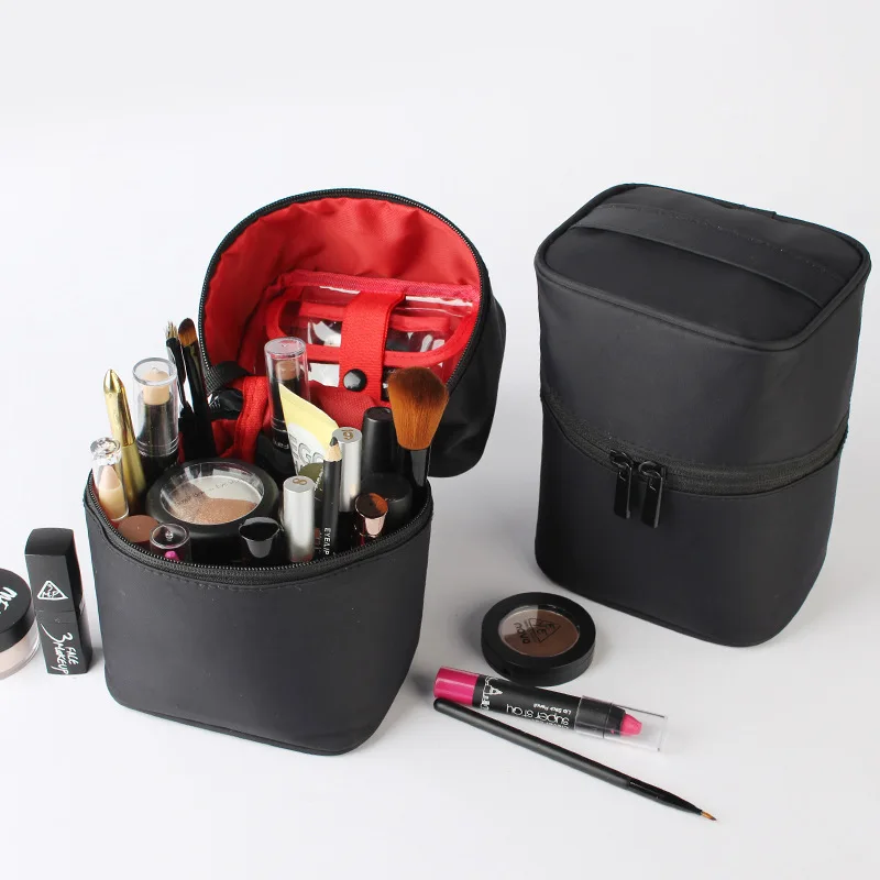 Black Stereoskopické Tvoria Taška Ženy Cestovanie Zips Vodeodolný Make-Up, Kozmetické Prípade Organizátor Toaletná Beauty Wash Skladovacie Puzdro