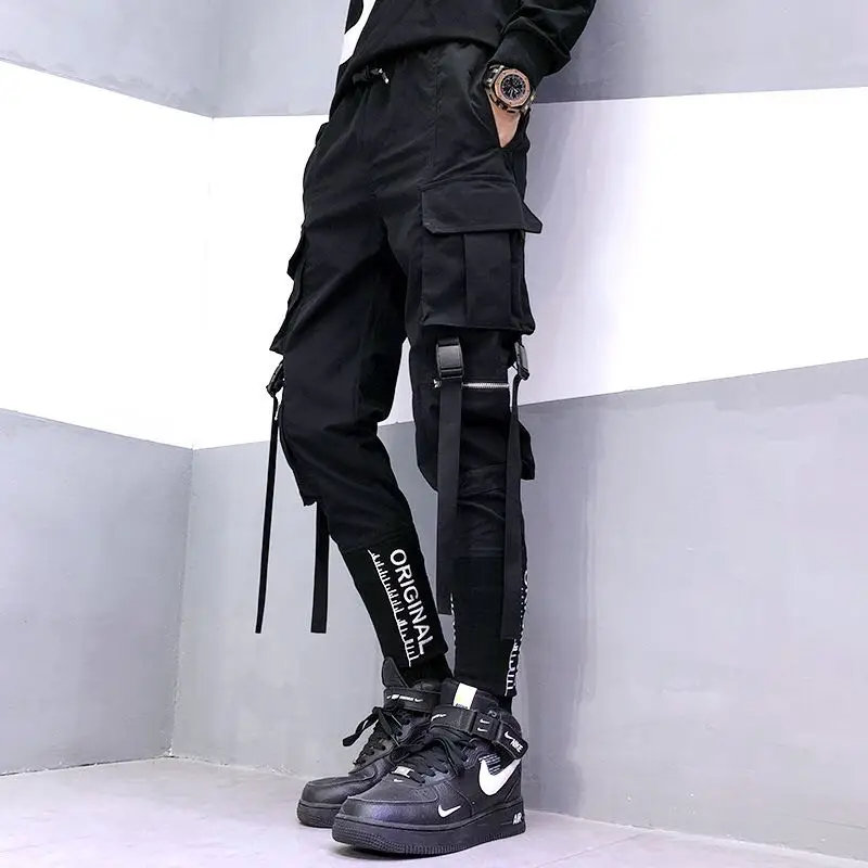 Black Voľný čas Hip-Hop pánske Nohavice Streetwear Bavlna Jogging Nohavice Muž 2020 Jar Kvalitné Tepláky pánske Dlhé Nohavice