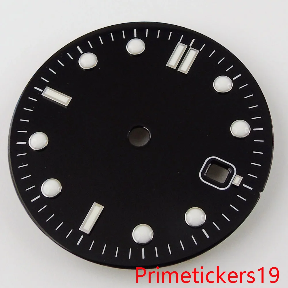 BLIGER 31mm nehrdzavejúcej ocele black sterilné hodinky ciferník s dátum okno fit MIYOTA pohyb