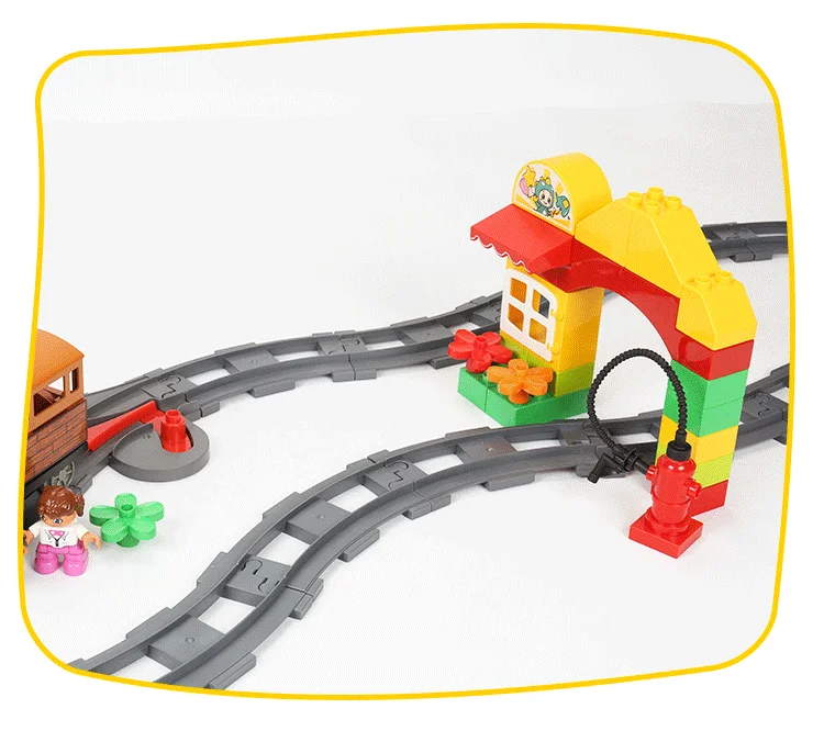 Bloky Duploed Hračka železničnej Trate Crossover Časti Železničnej Prepínač Tehly Mestskej Časti Darček pre Deti, Vzdelávacie hračky