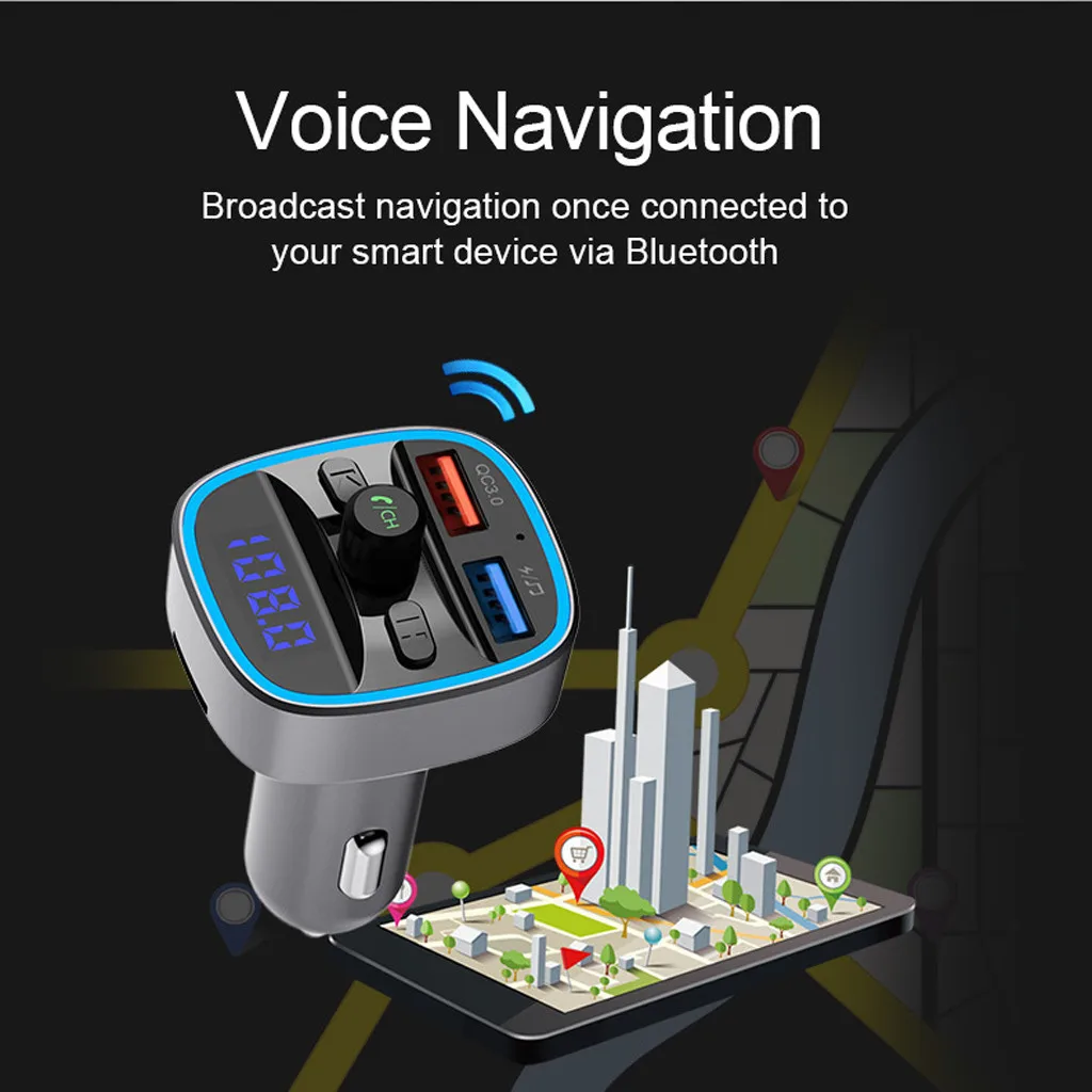 Bluetooth 3.0 FM Vysielač do Auta MP3 Modulátor Prehrávač, Bezdrôtové Handsfree, Audio Prijímač, Duálny USB Rýchlo Nabíjačka 3,0 A