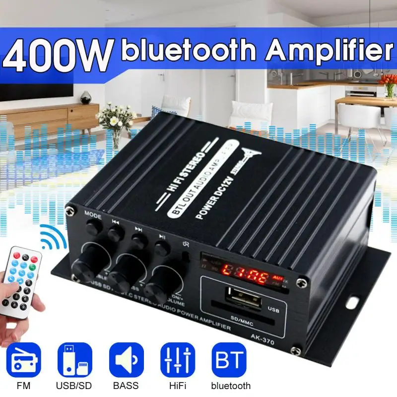 Bluetooth, HiFi Digitálny Zosilňovač Amplificador Domov Reproduktor Bluetooth 5.0 Audio Prijímač Pre AUX Audio Amplificador