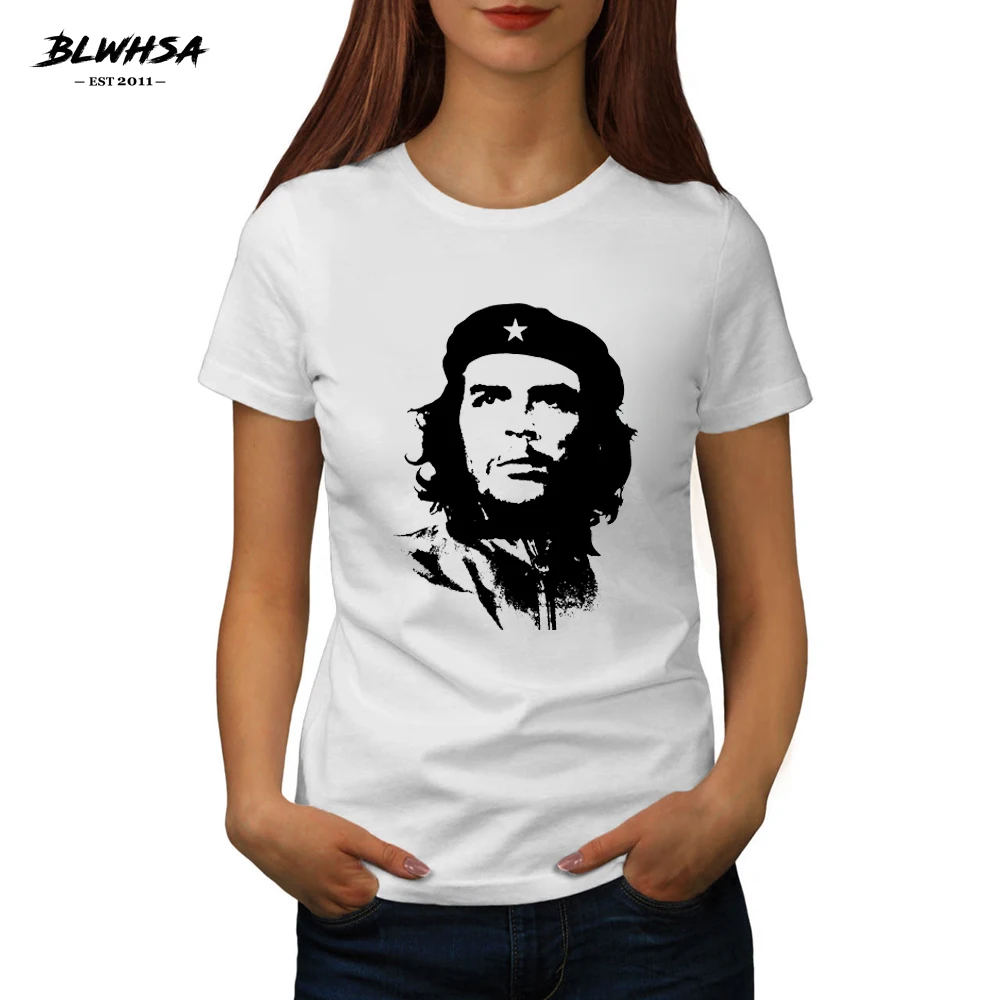 BLWHSA Che Guevara Vytlačené T Shirt Ženy Lete Krátky Rukáv Bavlna Funny T-Shirt Pre Lady Top Tee Lumbálna Cool Oblečenie Žien