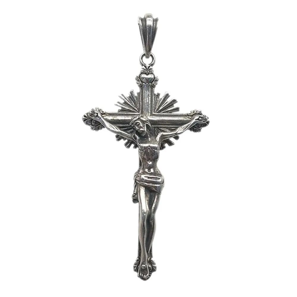 BOCAI Nové S925 mincový striebro muž prívesok vintage Thai strieborný kríž Ježiša reálne 925 silver muţi a ţeny náhrdelník s príveskom
