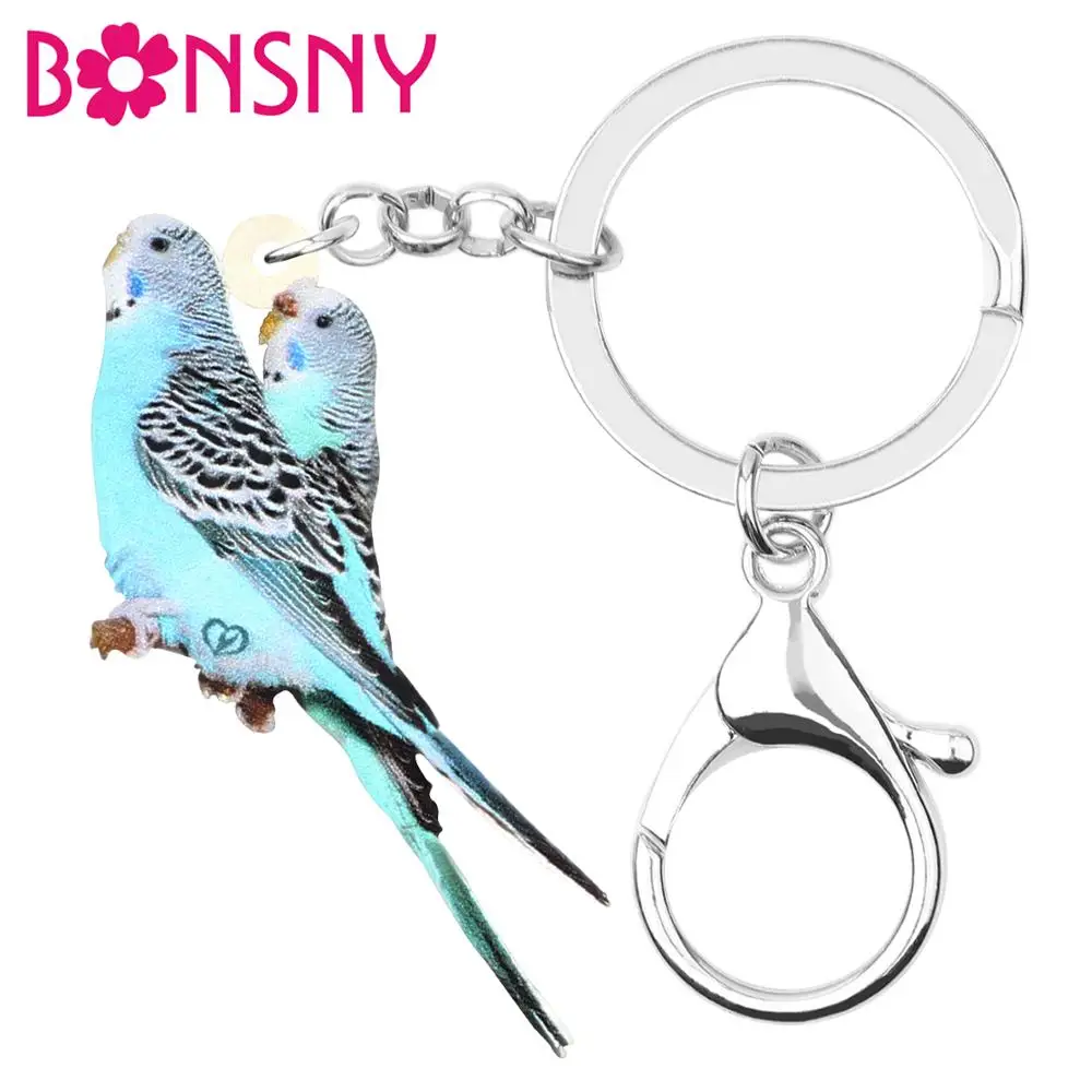 Bonsny Akryl Dlho-tailed Parake Vták Keychains Keyring Zvierat Keyring Šperky Pre Ženy, Deti, Priateľov, Módne Darčeková Taška Charms