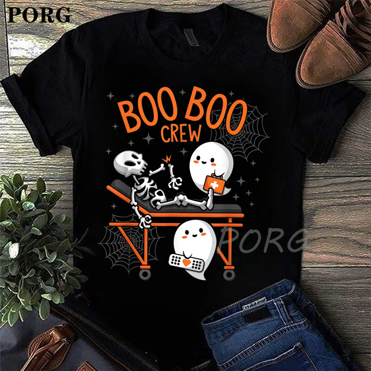 Boo Boo Posádky Ghost Lekár Kostra Zábavné Halloween Darček T-Shirt Pre Ženy Šaty Lady Oblečenie Ženské Tričká Topy Tričko Dámske